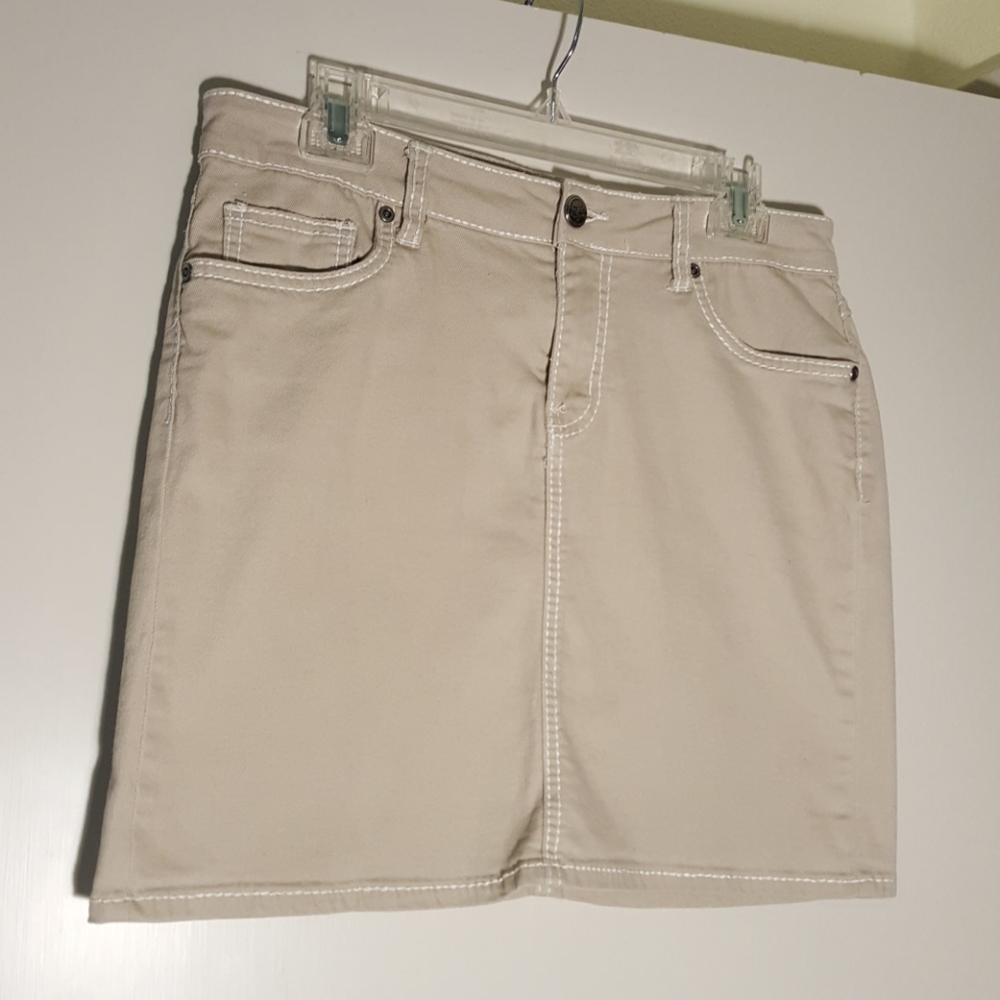 Jean Khaki Mini Skirt
